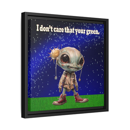 I don't care that your green - framed canvas art ('snoops' background)