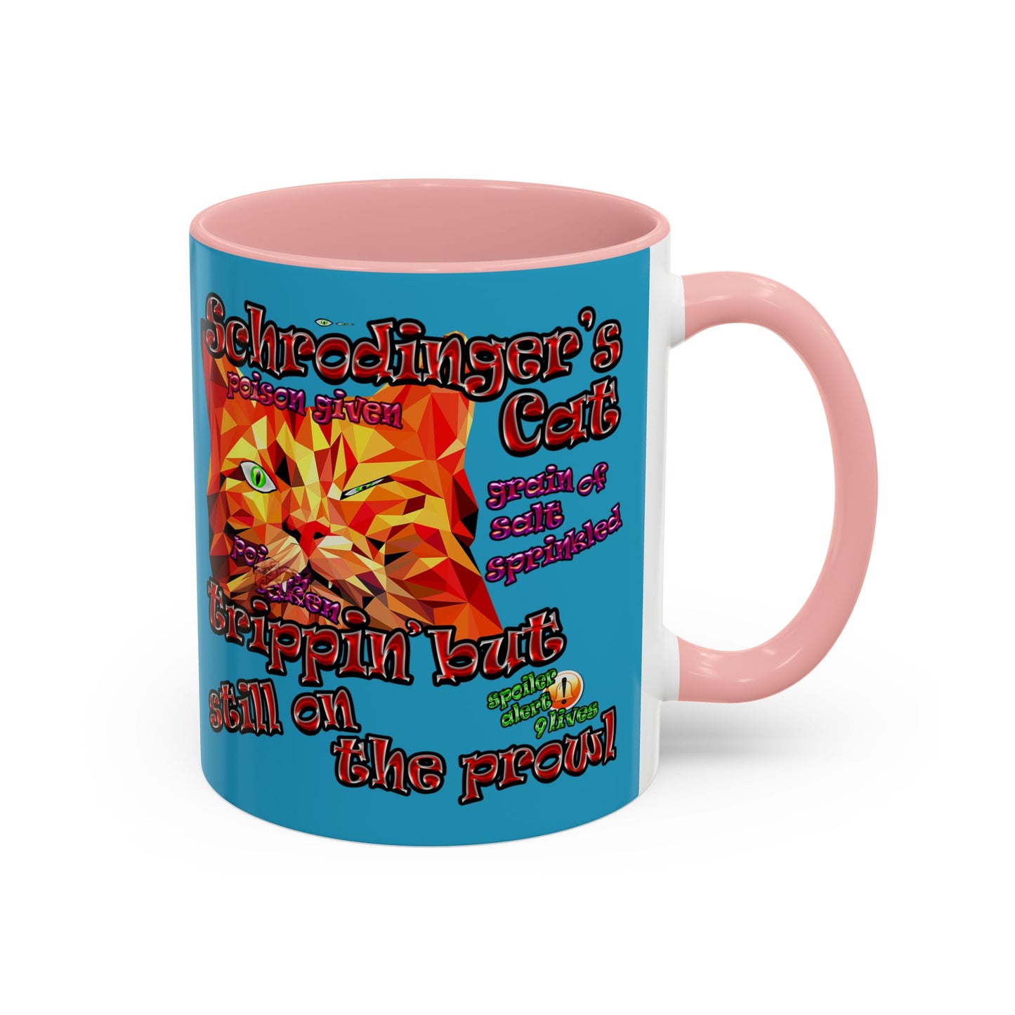 schrodinger's cat - Accent Mug (turquoise)
