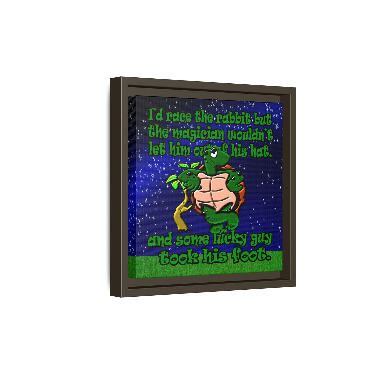 turtle race - framed canvas art ('snoops' background)