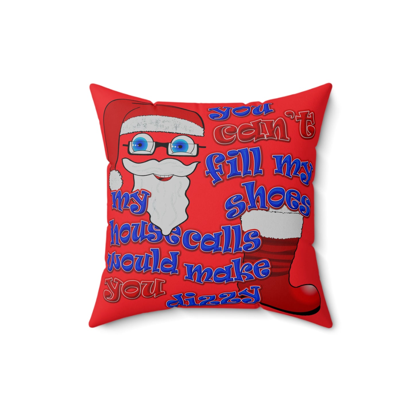 santa's shoes - Spun Polyester Square Pillow - (red)
