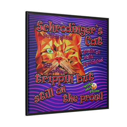 schrodinger's cat - framed canvas art (purple wave)