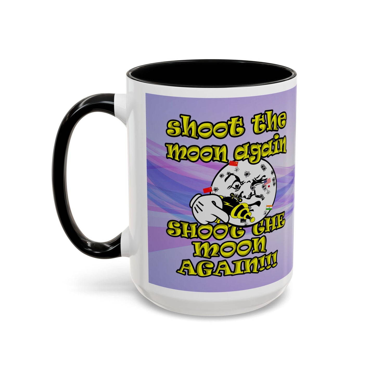 shoot the moon again - Accent Mug (light blue-pink wave)