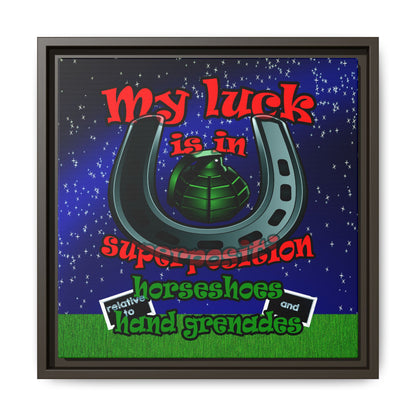 my luck - framed canvas art ('snoops' background)