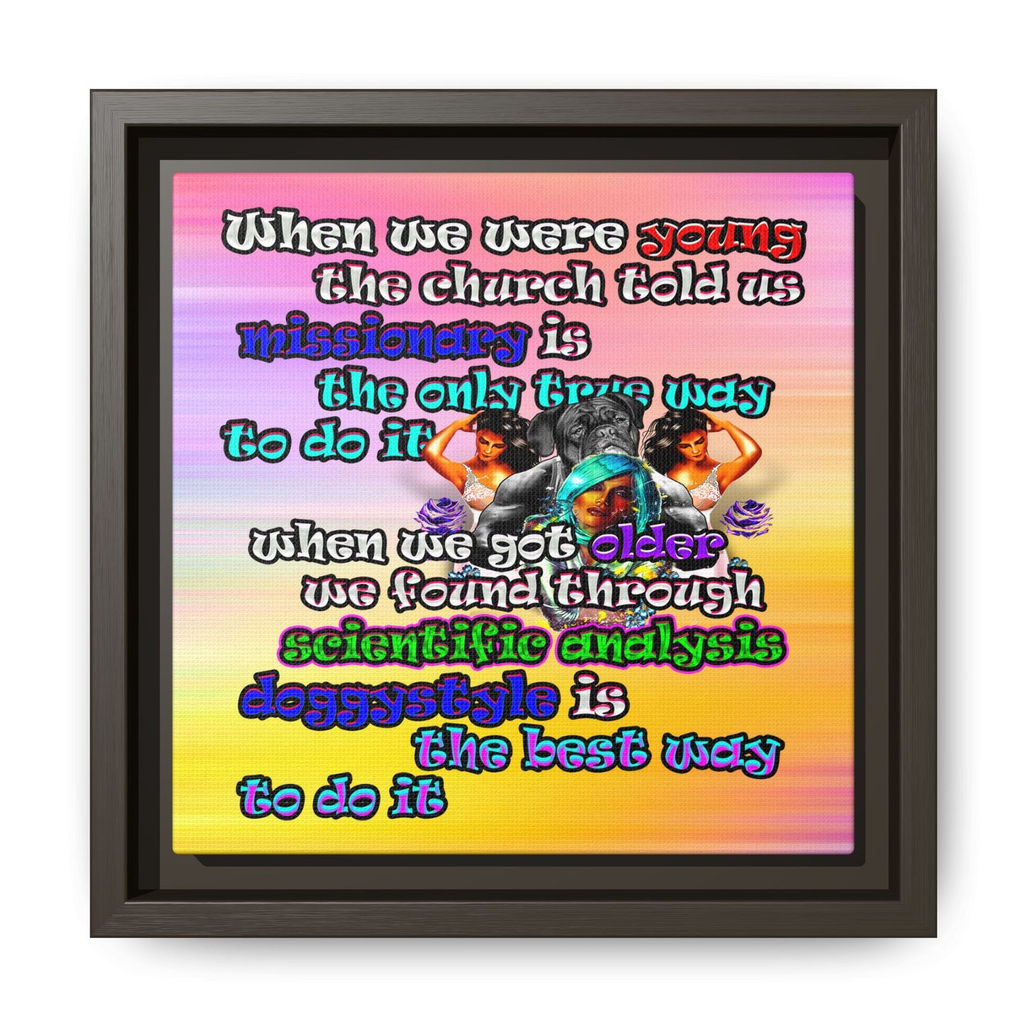 doggystyle - framed canvas art (color blur)