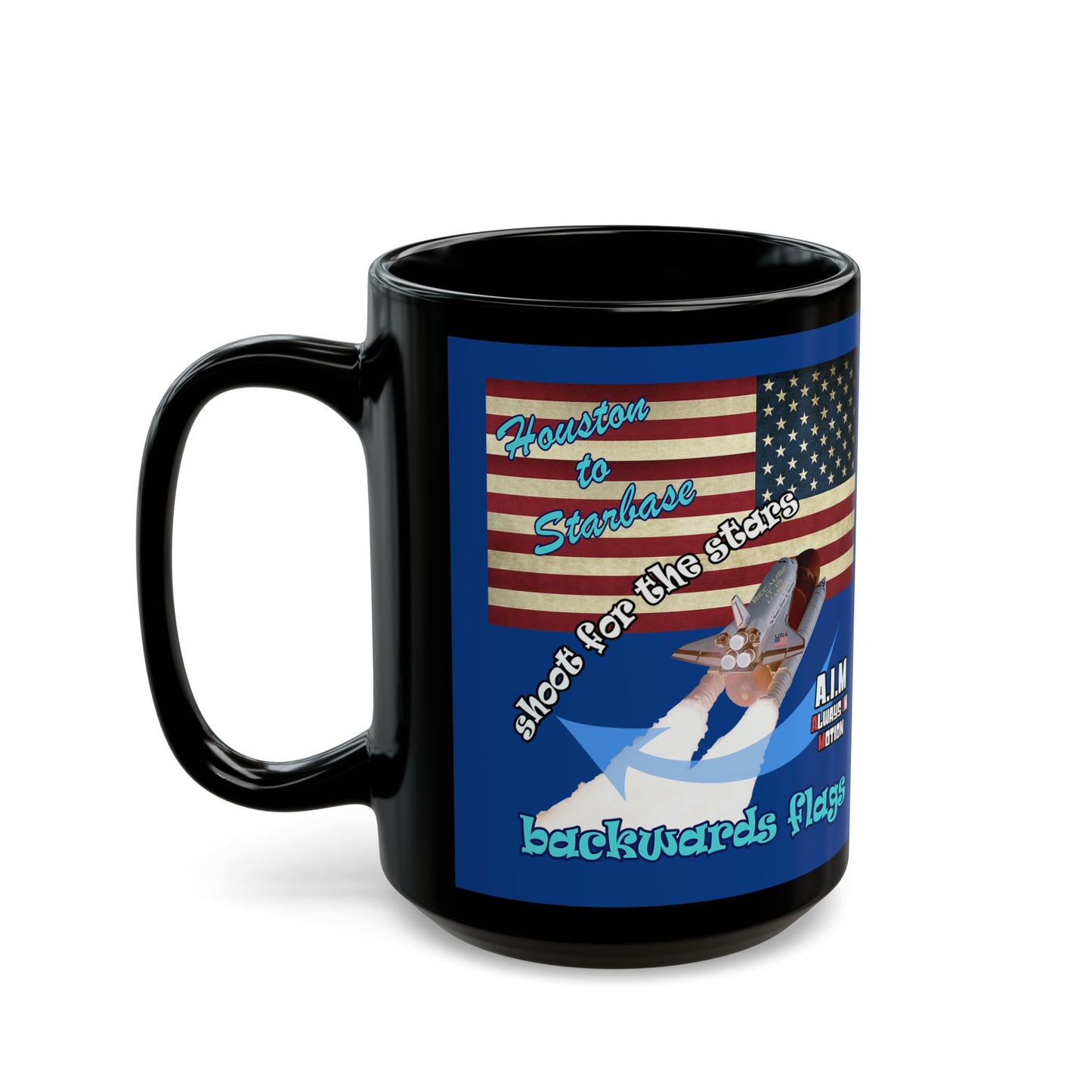 shoot for the stars - Black Mug (dark blue)