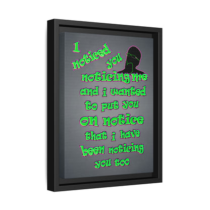 noticed you noticing - framed canvas art (grey-light grey)