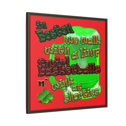 celtics logo - framed canvas art (red)
