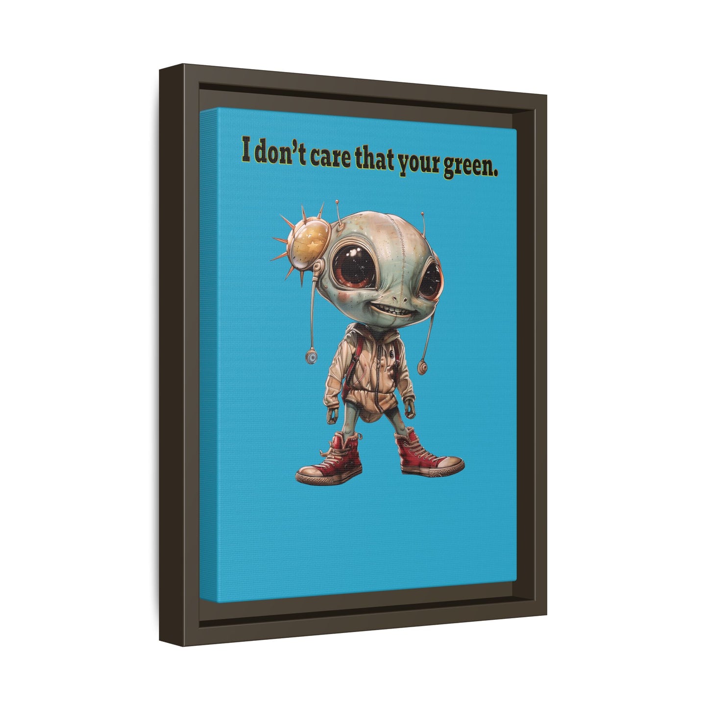 I don't care that your green - framed canvas art (turquoise)