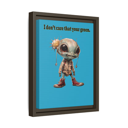 I don't care that your green - framed canvas art (turquoise)