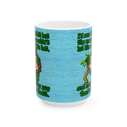turtle race - White Mug (faded dark blue)