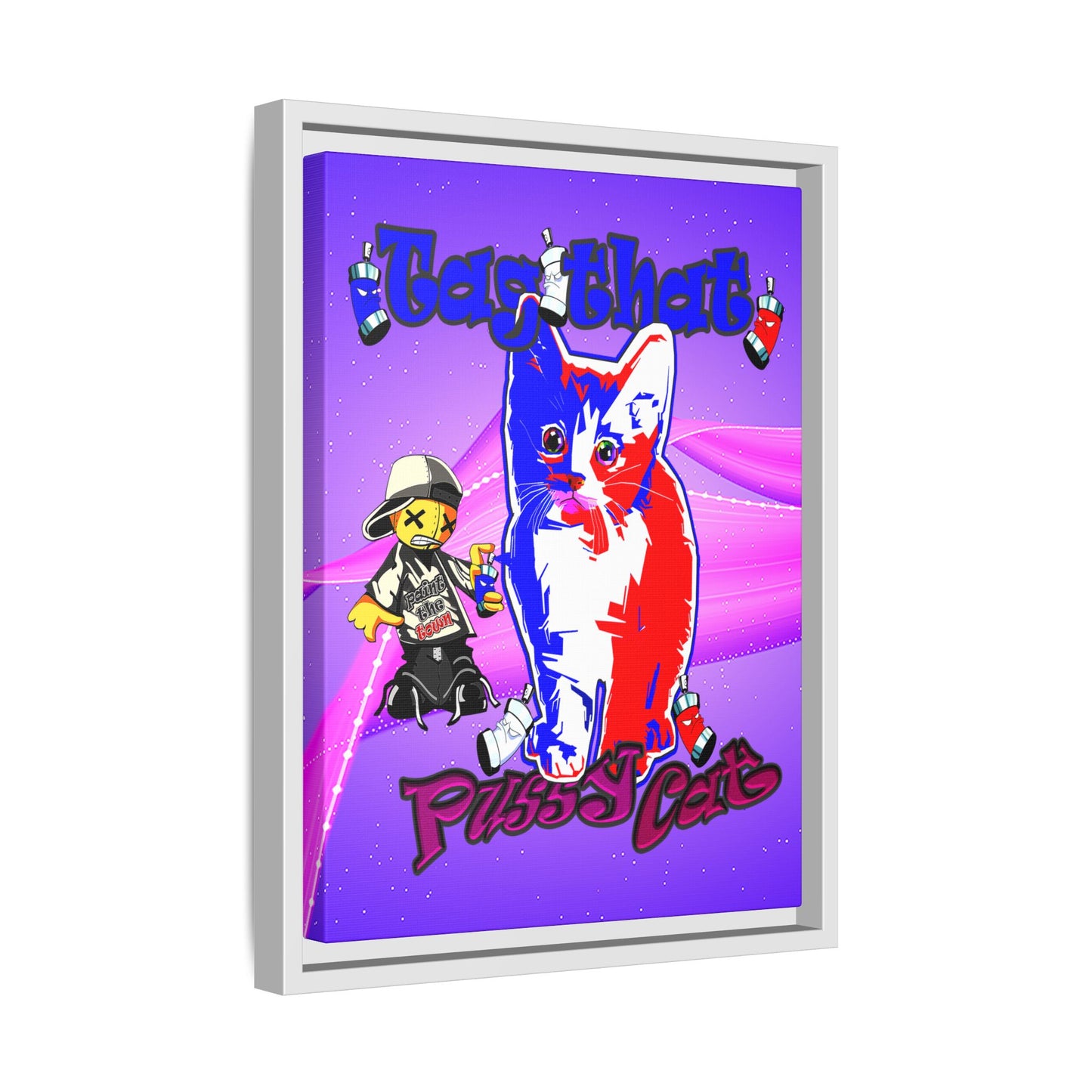 tag that - framed canvas art (purple-pink wave)