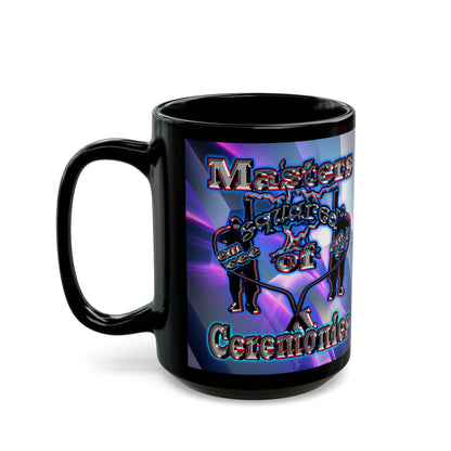 em cee squared - Black Mug (grey-pink wave)