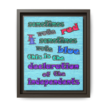 declaration of the independents - framed canvas art (faded blue)