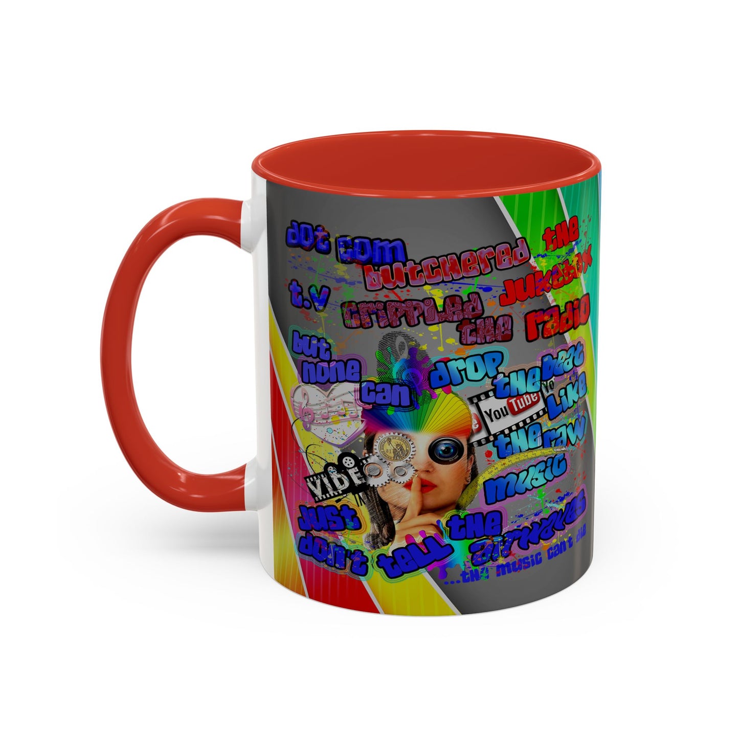 drop the beat - Accent Mug (rainbow split)