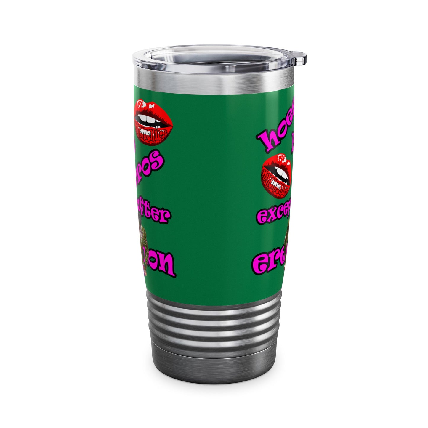 hoes b4 bros - Ringneck Tumbler, 20oz (dark green)
