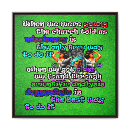 doggystyle - framed canvas art (green turf)