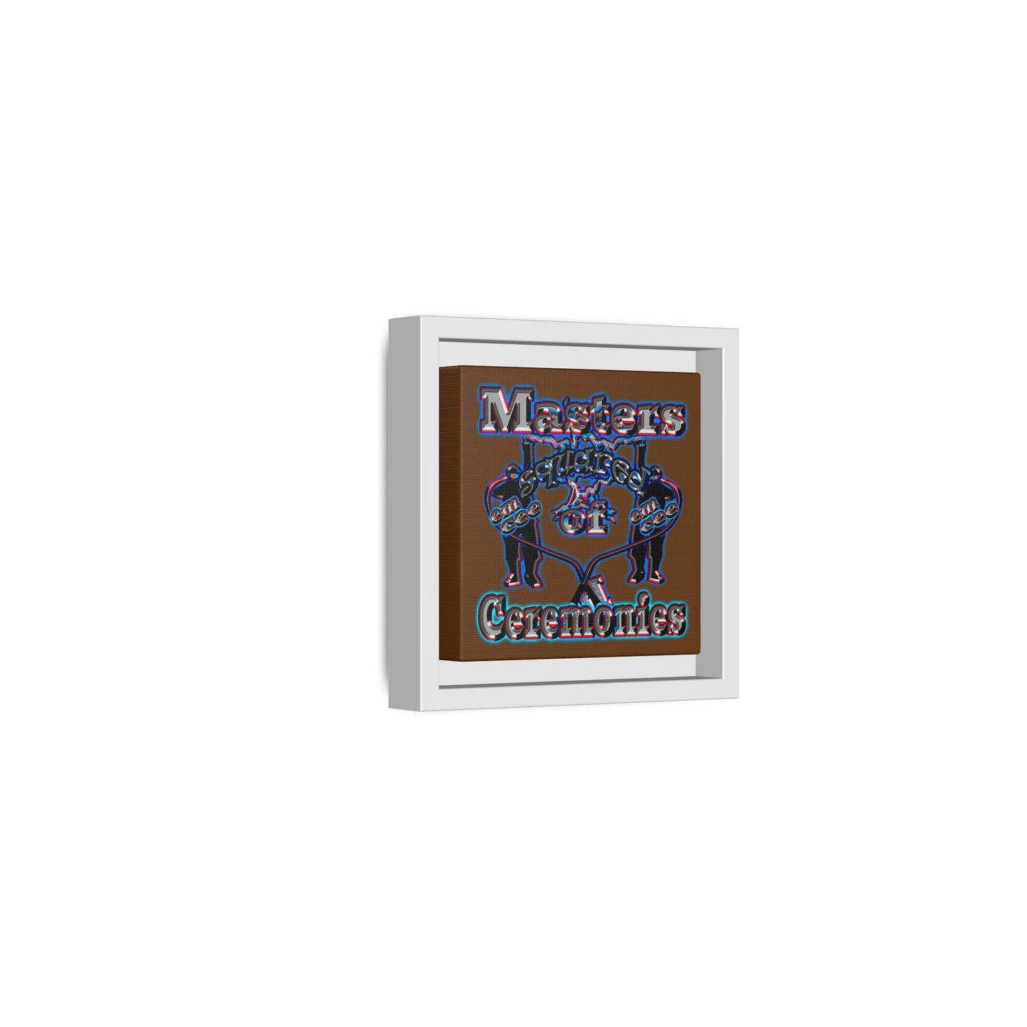 em cee squared - framed canvas art (brown)