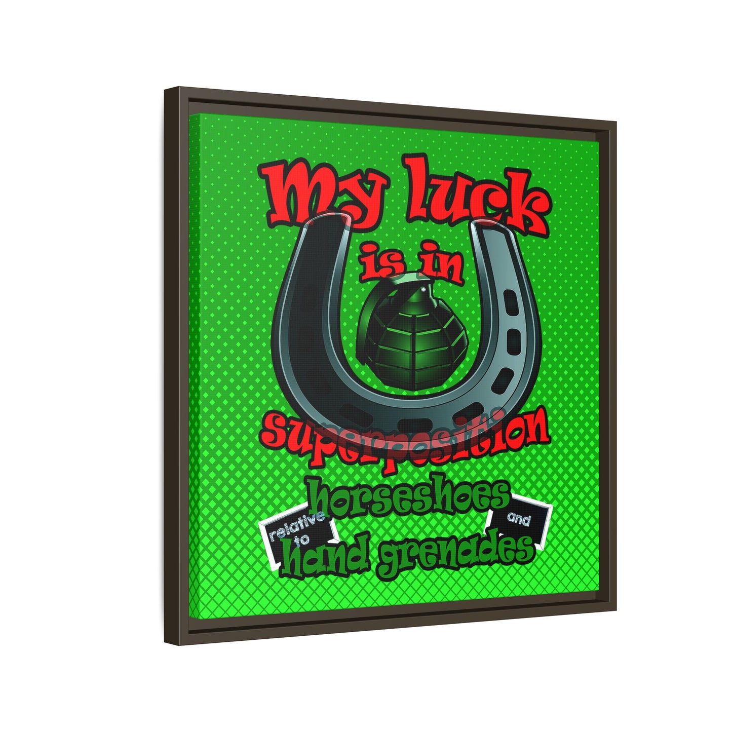 my luck - framed canvas art (logo green)