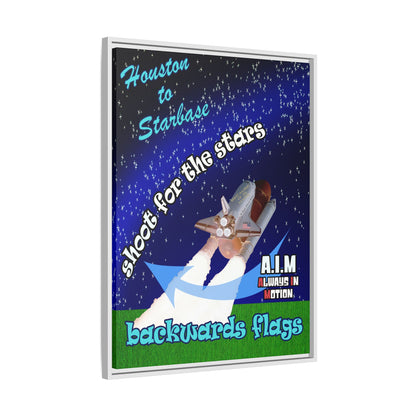 shoot for the stars - framed canvas art ('snoops' background)