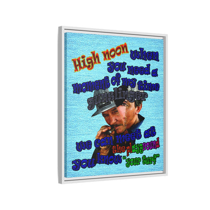 high noon - framed canvas art (faded blue)