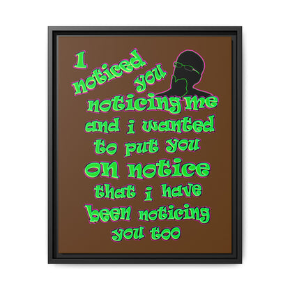 noticed you noticing - framed canvas art (brown)
