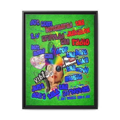 drop the beat - framed canvas art (green turf)