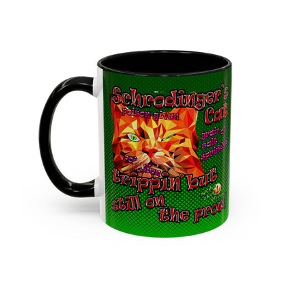schrodinger's cat - Accent Mug (logo green)