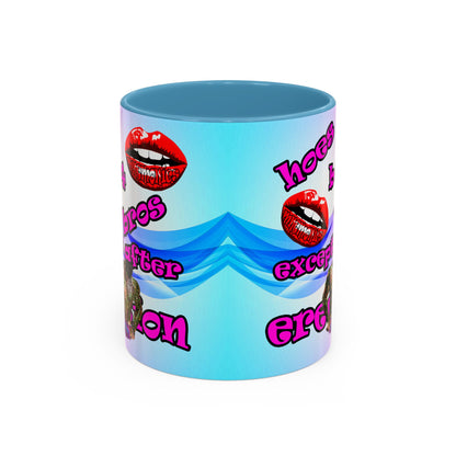 hoes b4 bros - Accent Mug (light blue-pink wave)