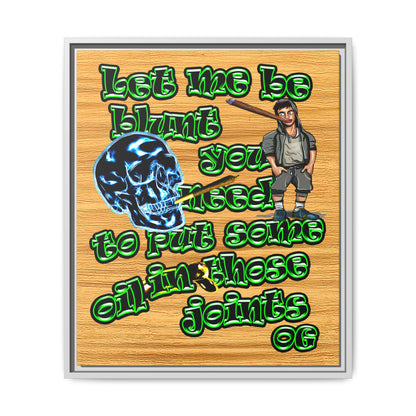 og - framed canvas art (butterscotch wood finish)