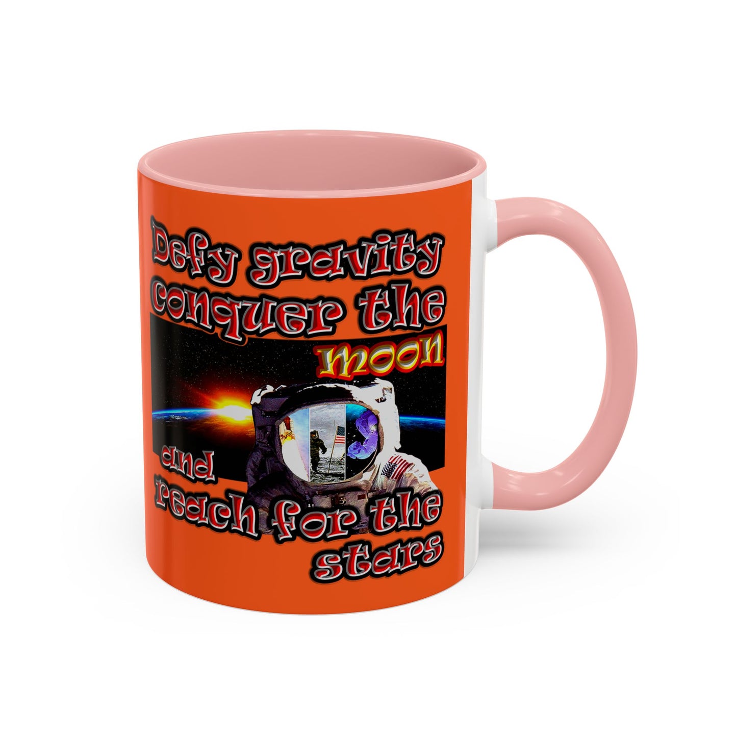defy conquer reach - Accent Mug (orange)