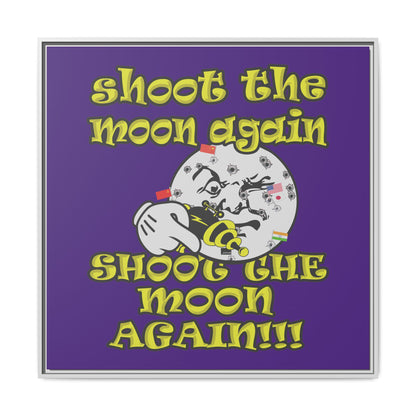 shoot the moon again - framed canvas art (purple)