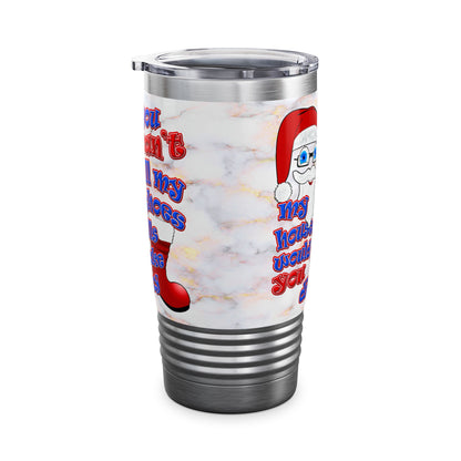 santa's shoes - Ringneck Tumbler, 20oz (white marble)