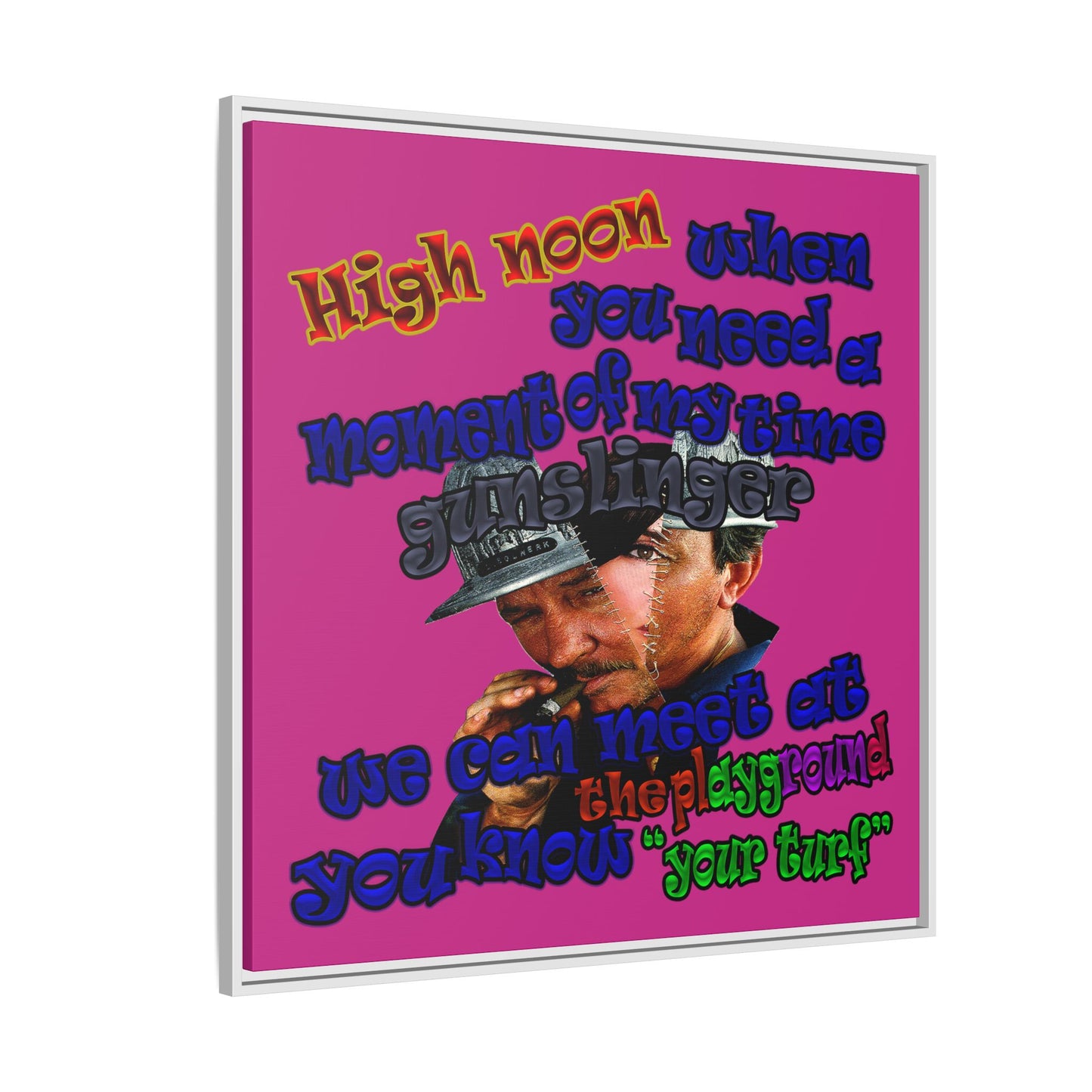 high noon - framed canvas art (pink)