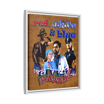 rw&b lives matter - framed canvas art (brown papyrus)