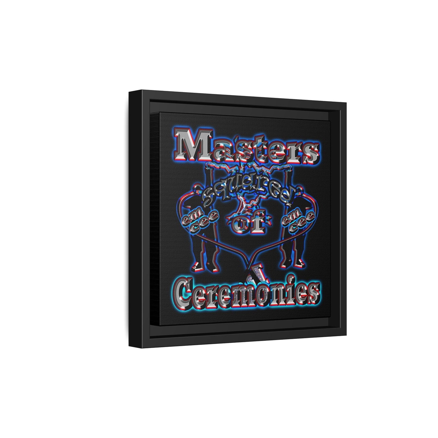 em cee squared - framed canvas art (black)