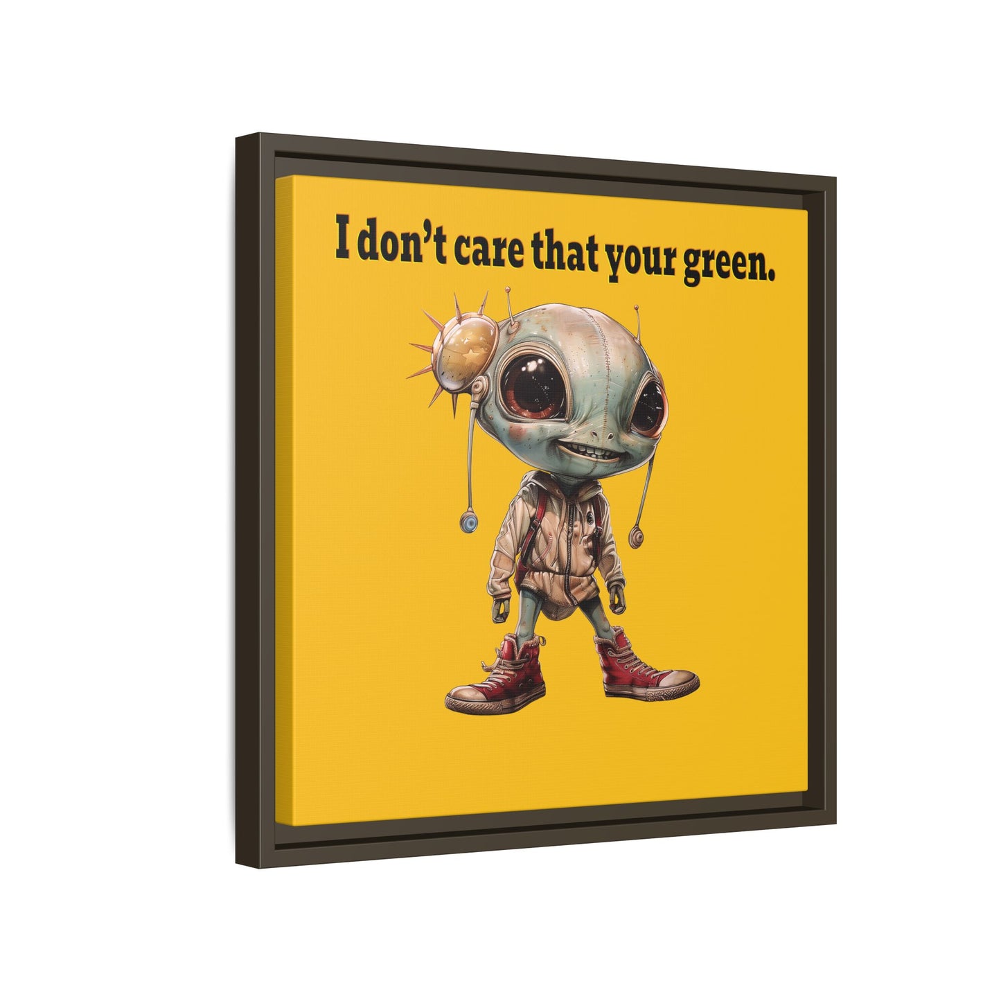 I don't care that your green - framed canvas art (yellow)