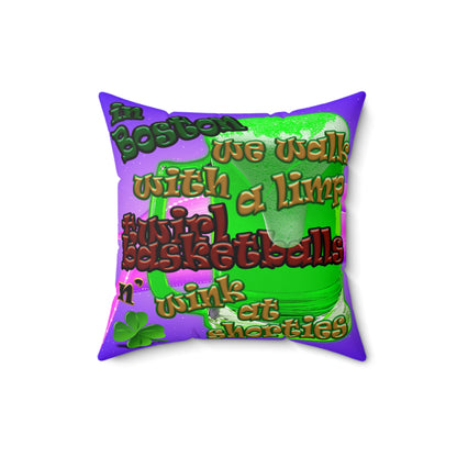 celtics logo - Faux Suede Square Pillow - (purple-pink wave)