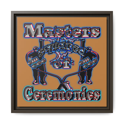 em cee squared - framed canvas art (light brown)