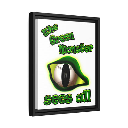 green monster - framed canvas art (white)
