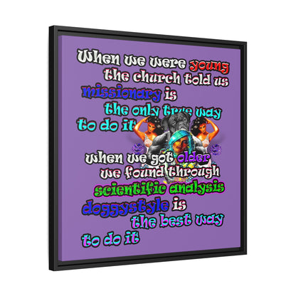 doggystyle - framed canvas art (light purple)