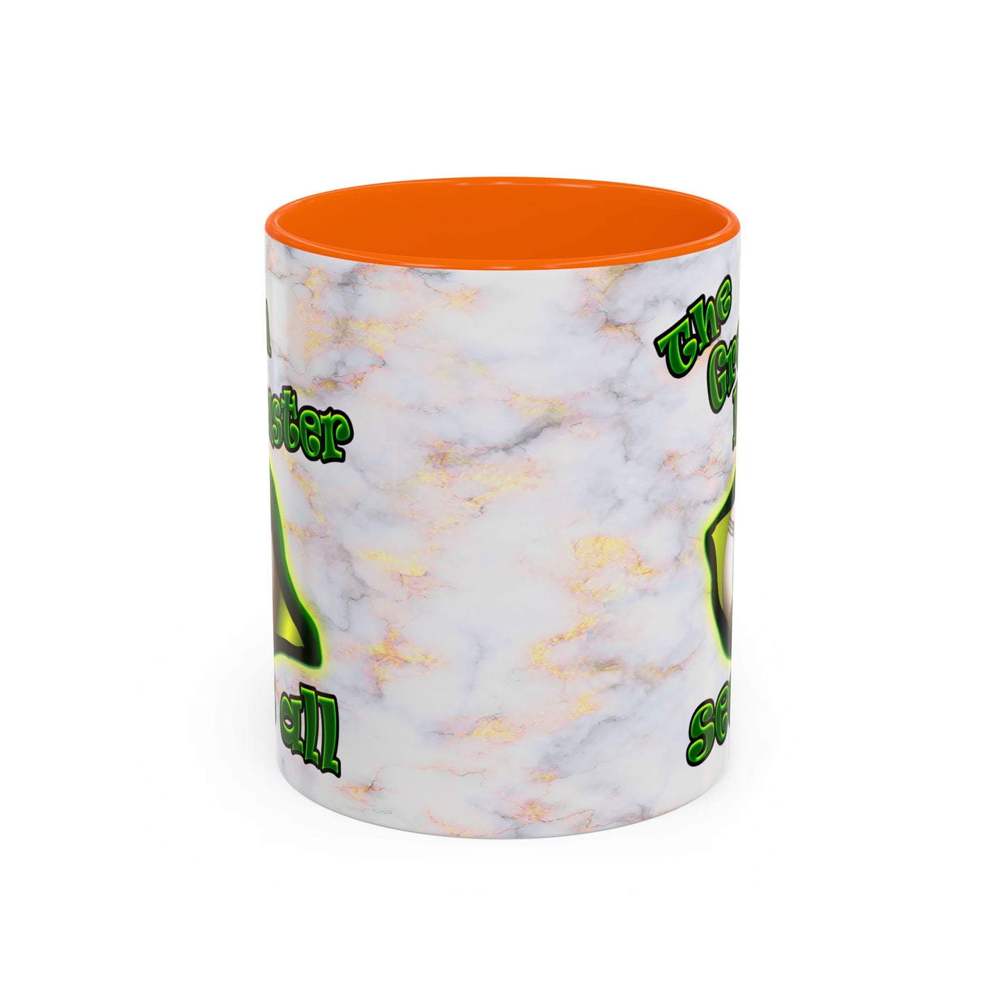 green monster - Accent Mug (white marble)