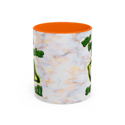 green monster - Accent Mug (white marble)