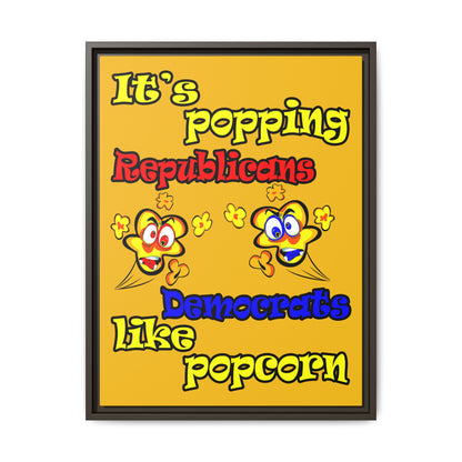 popping like popcorn - framed canvas art (yellow)