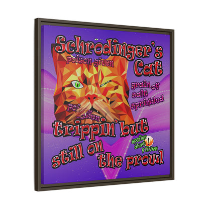 schrodinger's cat - framed canvas art (purple-pink wave)