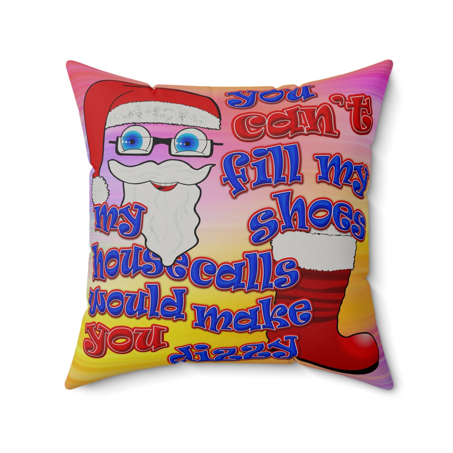 santa's shoes - Faux Suede Square Pillow - (color blur)