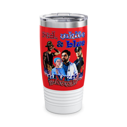 rw&b lives matter - Ringneck Tumbler, 20oz (red)