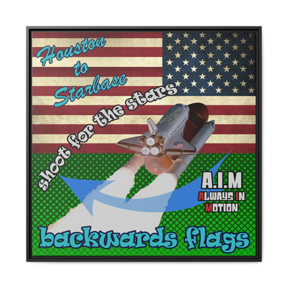 shoot for the stars - framed canvas art (logo green)