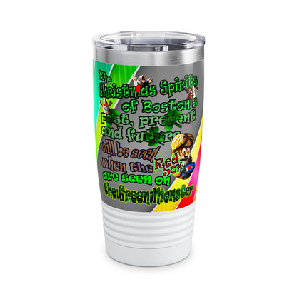 christmas spirits of boston - Ringneck Tumbler, 20oz (rainbow split)