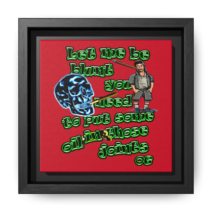 og - framed canvas art (dark red)