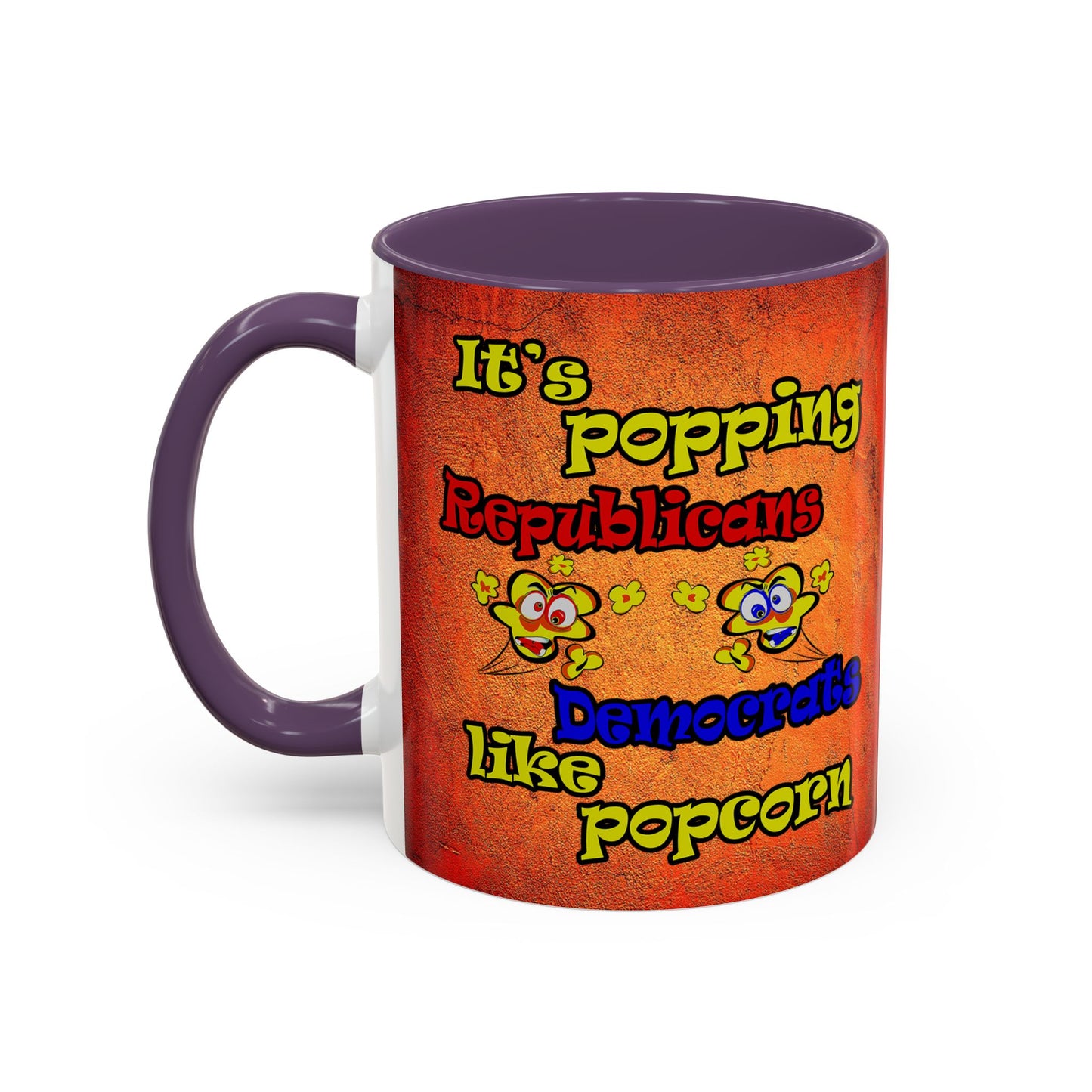 popping like popcorn - Accent Mug (burnt orange)